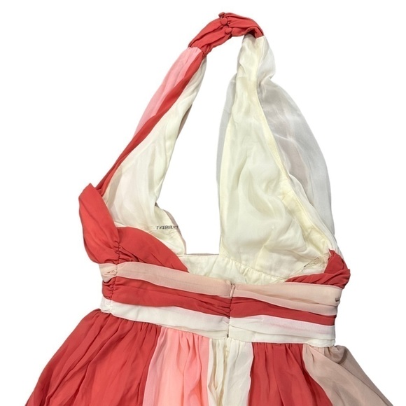Coral color block halter maxi dress L’atiste by Amy - Picture 10 of 11